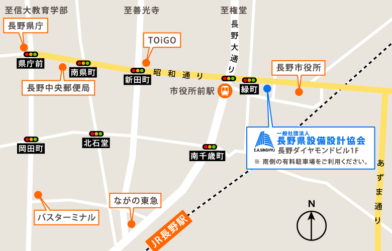 長野県設備設計協会への地図